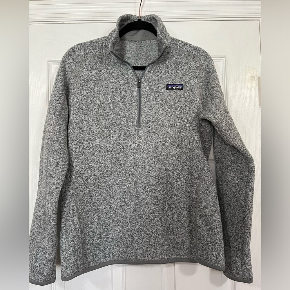 Patagonia Better Sweater 1/4 Zip Jacket Fleece Lined Womens Gray Sz Med Branded